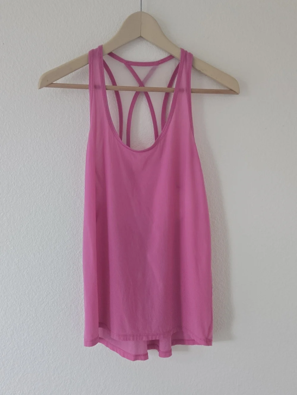 Lululemon Womens Size 6 Tranquil Tank Pink White Mesh Tranquil ‎ Pink White